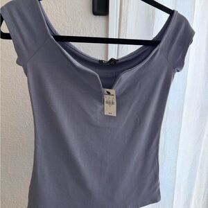 NWT Express Women's Periwinkle V neck cap sleeve Top